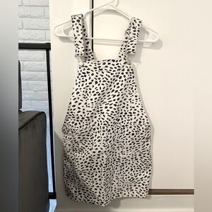 Cute cow print overalls dress